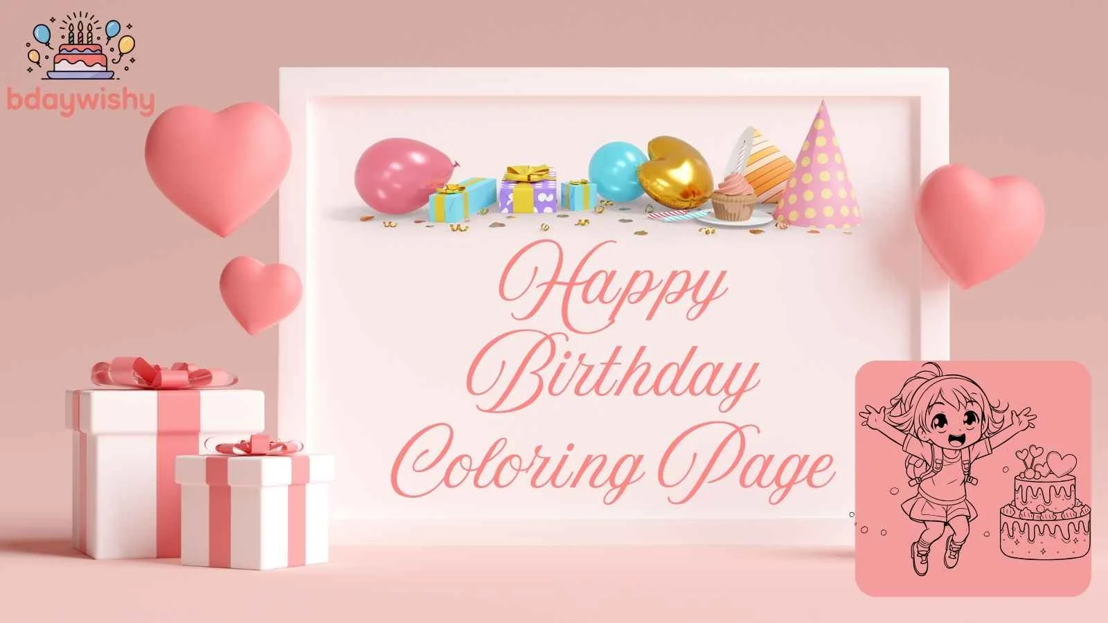 Happy Birthday Coloring Page